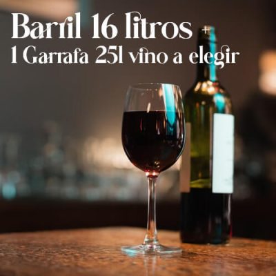 Barril 16 litros + 1 garrafa 25l vino a elegir